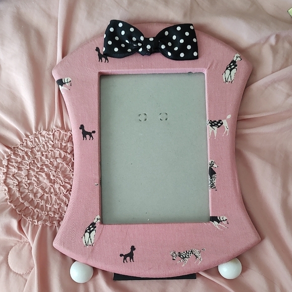 POODLE Picture Frame Pink and Black Retro Accent Decor 5 x 7". - Picture 1 of 5